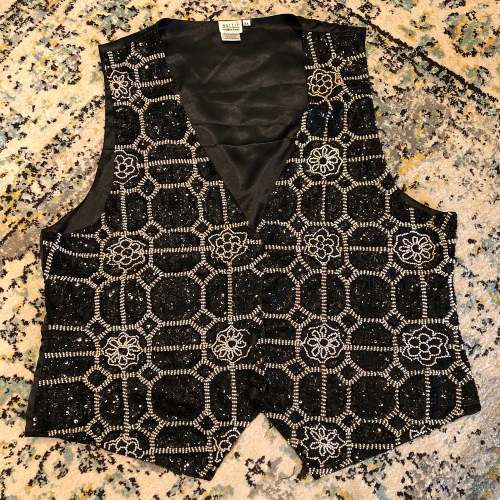 Halsey Collection Beaded Vest. Size 3X